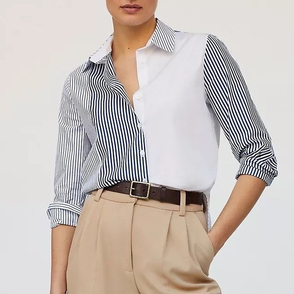 Harshman Tops - Harshman Aurora Stripe Buttondown Shirt S NWT‎ Blue White Cotton Anthropologie